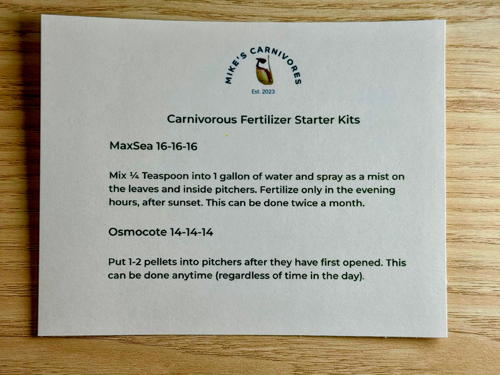 best fertilizer for carnivorous plants Carnivorous Fertilizer Starter Kit – Mike's Carnivores