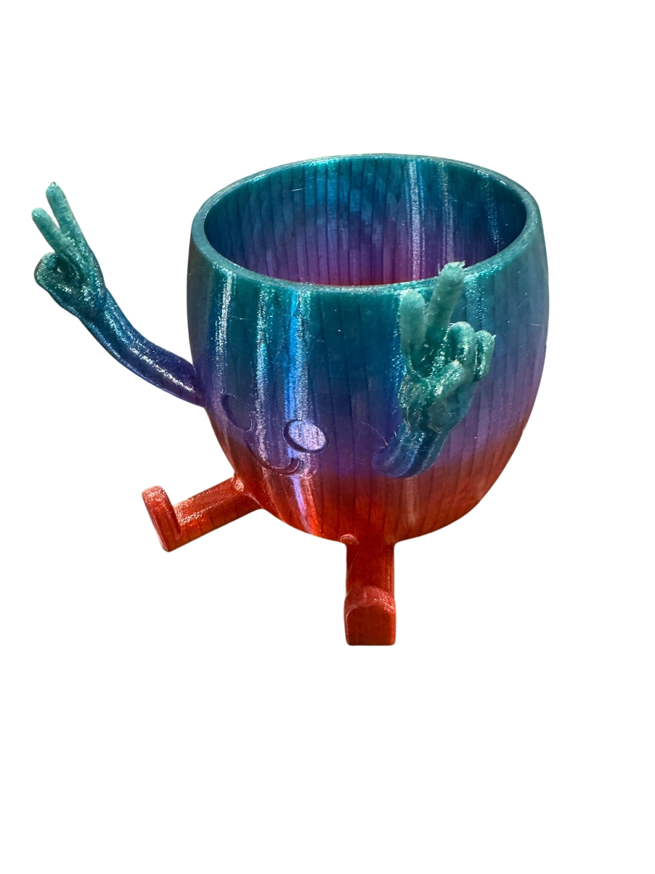 Peace sign plant pot with holes