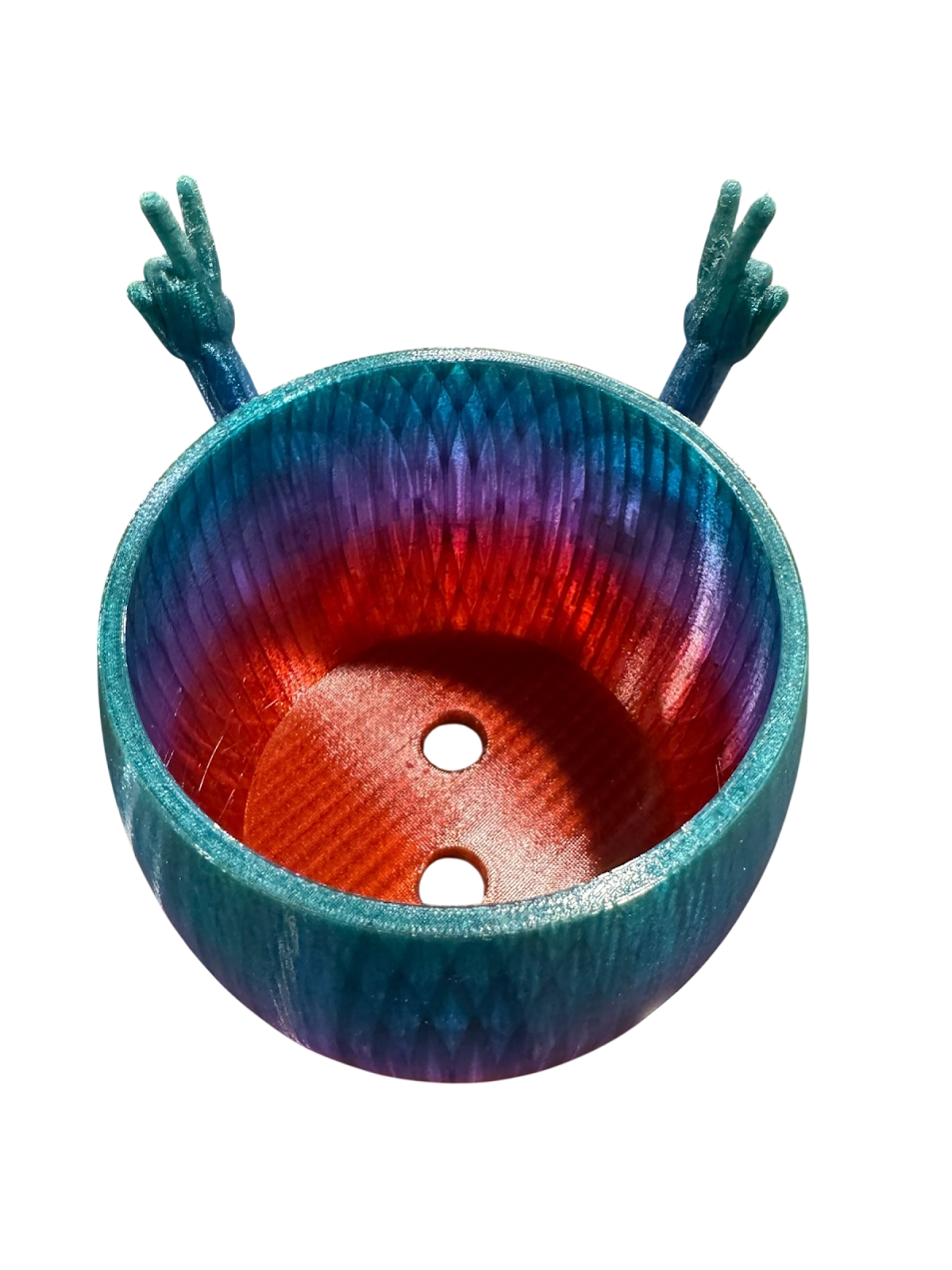 Peace sign plant pot with holes